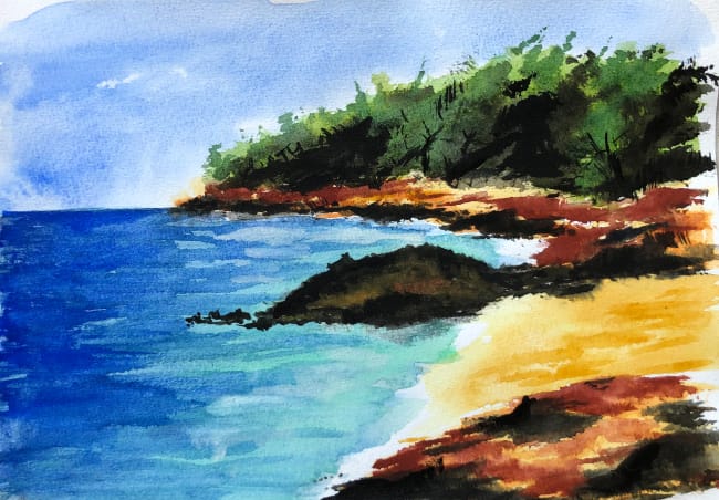 Watercolor coast