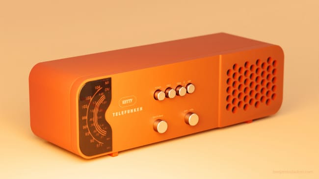 Kitty vintage radio by Telekunken, rendered in Blender